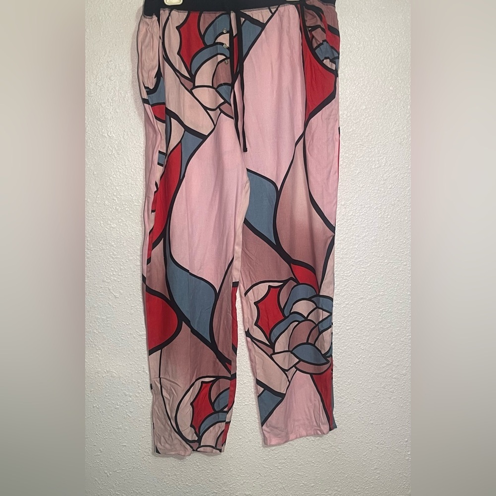 Joie Natori womens Abstract Floral Print pajama pants size XL - Picture 7 of 9